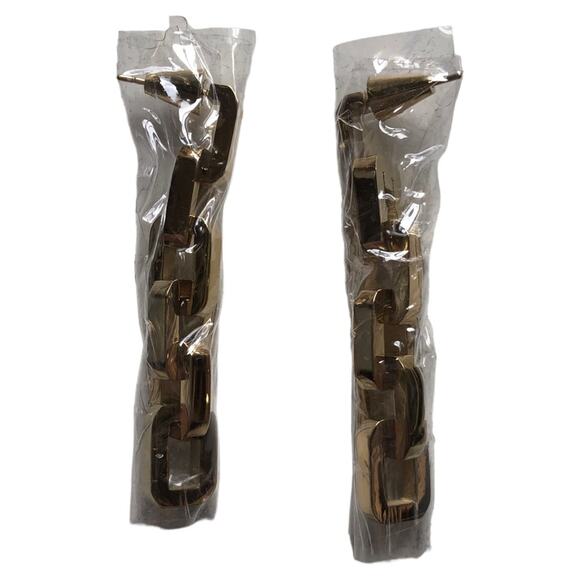 Eddie Borgo NWT Classic 12 Karat Gold Plated Supra Link Drop Earrings - Picture 6 of 15